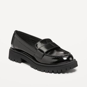 Old Navy Faux Leather Chunky Heeled Loafers